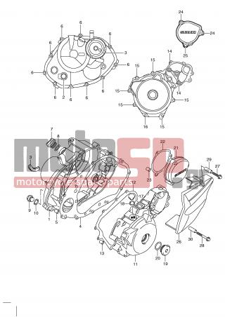 SUZUKI - DR125SM (E2) 2009 - Engine/Transmission - CRANKCASE COVER - 11361-24H00-20H - COVER, ENGINE SPROCKET