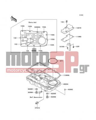 KAWASAKI - VOYAGER XII 2001 - Engine/Transmission - Breather Cover/Oil Pan - 11060-1100 - GASKET,BREATHER BODY