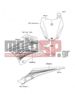 KAWASAKI - KLX®110L 2014 - Body Parts - Decals(DEF) - 56069-2902 - PATTERN,SHROUD,UPP,RH