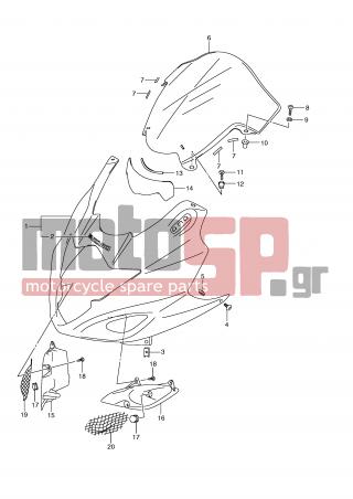SUZUKI - GSXF650 (E2) 2010 - Body Parts - COWLING BODY (MODEL L0) -  - NET, INTAKE RH 