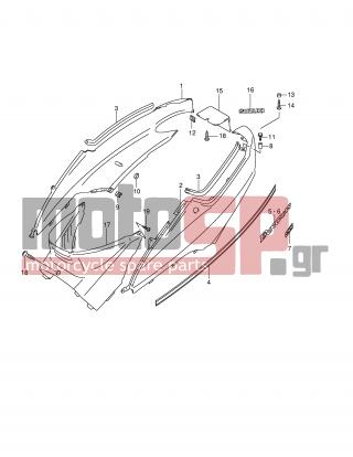 SUZUKI - AN400 (E2) Burgman 2001 - Body Parts - FRAME COVER (MODEL Y) - 47351-14F00-Y0J - COVER, FRAME FRONT (GRAY)
