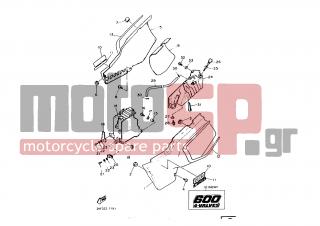 YAMAHA - XT600 (EUR) 1987 - Body Parts - SIDE COVER  OIL TANK - 2KF-21721-00-00 - Cover, Side 2