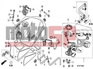 HONDA - CB600FA (ED)  2008 - Body Parts - FUEL TANK - 17500-MFG-D40ZN - TANK SET, FUEL (WL) *TYPE5*