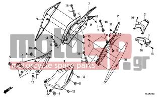 HONDA - CBR250R (ED) ABS   2011 - Body Parts - SIDE COVER/REAR COWL - 83670-KPP-T00 - COVER, R. RR. *NHA35M*