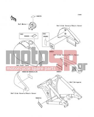 KAWASAKI - VULCAN 800 2001 - Body Parts - Labels - 56037-1670 - LABEL-SPECIFICATION,TIRE&LOAD