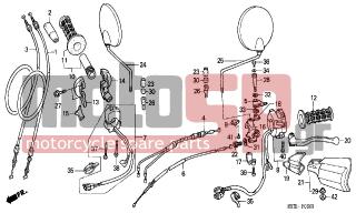 HONDA - XL1000V (ED) Varadero 2002 - Πλαίσιο - SWITCH/CABLE - 93901-32320- - SCREW, TAPPING, 3X12