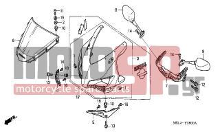 HONDA - CBR1000RR (ED) 2004 - Body Parts - UPPER COWL (CBR1000RR4/5) - 64211-MEL-000ZA - COWL COMP., UPPER *NH1*