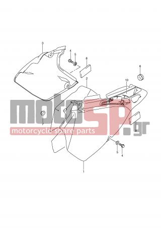 SUZUKI - DR-Z400SM (E2) 2007 - Body Parts - FRAME COVER (MODEL K9) -  - TAPE, RH 