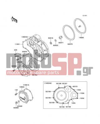 KAWASAKI - CONCOURS 2000 - Engine/Transmission - Engine Cover(s) - 14090-1409 - COVER,CLUTCH COVER