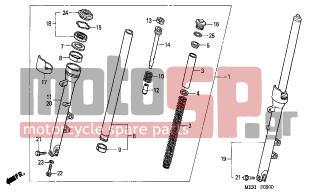 HONDA - CBF600S (ED) 2004 - Suspension - FRONT FORK - 90544-283-000 - WASHER, SPECIAL, 8MM(SHOWA)