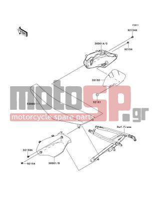 KAWASAKI - KX™250F 2014 - Body Parts - Side Covers - 36001-0598-266 - COVER-SIDE,LH,B.WHITE