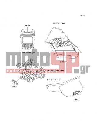 KAWASAKI - KLR250 2000 - Body Parts - Decals(KL250-D17) - 56052-1130 - MARK,SIDE COVER,250
