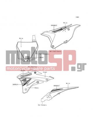 KAWASAKI - KX™85 2014 - Body Parts - Decals(CEF) - 56069-4104 - PATTERN,SIDE COVER,LH