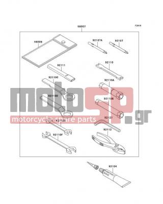 KAWASAKI - KLR650 2000 - Εξωτερικά Μέρη - Owner's Tools - 92110-1152 - TOOL-WRENCH,OPEN END,10X12