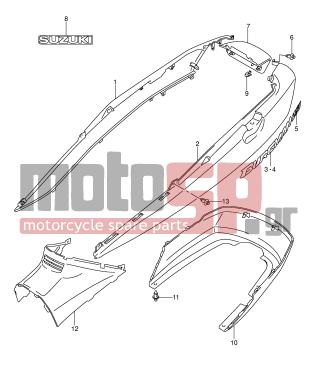 SUZUKI - AN250 (E2) Burgman 2006 - Body Parts - FRAME COVER (MODEL K3) - 47351-14G00-Y0J - COVER, FRAME FRONT (GRAY)
