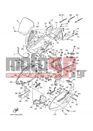 YAMAHA - TDM 900 (GRC) 2002 - Body Parts - COWLING 1 - 5PS-28391-20-00 - Graphic 1