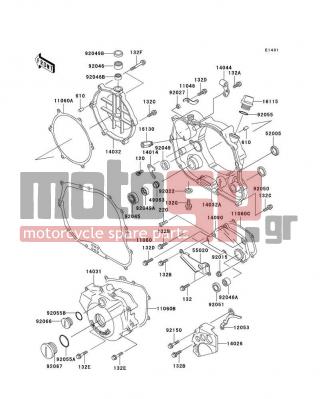 KAWASAKI - KLX300R 2000 - Engine/Transmission - Engine Cover(s) - 14032-1335 - COVER-CLUTCH,OUTER
