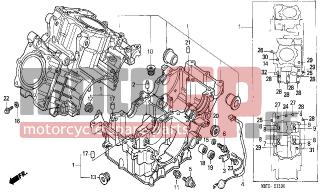 HONDA - XL1000V (ED) Varadero 2002 - Engine/Transmission - CRANKCASE - 90007-MBB-003 - BOLT-WASHER, 10X105
