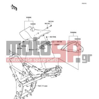 KAWASAKI - NINJA® 300 2014 - Body Parts - Seat - 53003-0326-MA - LEATHER,BLACK