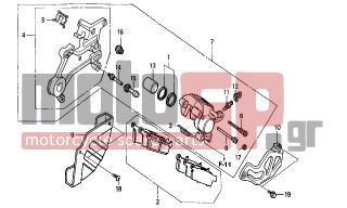 HONDA - XR650R (ED) 2006 - Brakes - REAR BRAKE CALIPER - 45131-166-016 - BOLT, PIN
