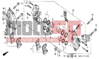 HONDA - CBR1000RR (ED) 2005 - Brakes - FRONT BRAKE CALIPER - 90131-MEL-000 - BOLT, FLANGE, 10X57