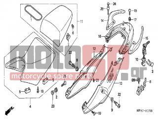 HONDA - CBF1000A (ED) ABS 2006 - Body Parts - SEAT / SEAT COWL - 77315-MFA-D00ZD - COWL SET, R. RR. (WL) *TYPE4*