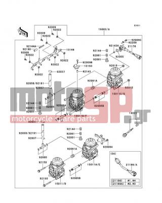 KAWASAKI - NINJA® ZX™-9R 2000 - Engine/Transmission - Carburetor - 92009-1597 - SCREW