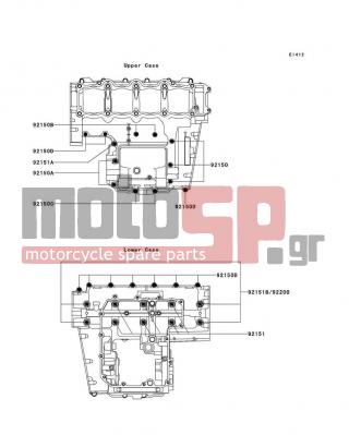 KAWASAKI - NINJA® ZX™-9R 2000 - Κινητήρας/Κιβώτιο Ταχυτήτων - Crankcase Bolt Pattern - 92150-1794 - BOLT,6X40