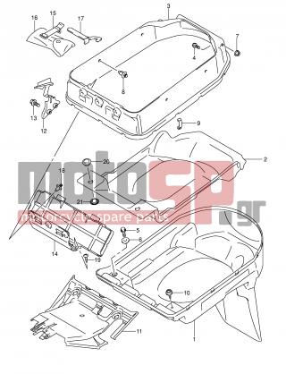 SUZUKI - AN250 (E2) Burgman 2006 - Body Parts - HELMET BOX - 92212-14G00-Y0J - COVER, HELMET BOX FRONT (GRAY)