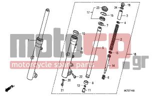HONDA - FJS600A (ED) ABS Silver Wing 2007 - Suspension - FRONT FORK - 51404-MBA-003 - WASHER