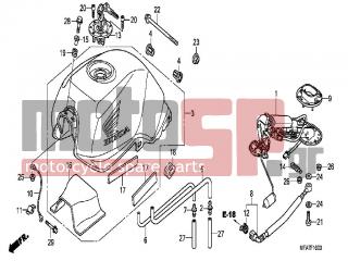 HONDA - CBF1000A (ED) ABS 2006 - Body Parts - FUEL TANK / FUEL PUMP - 90135-MER-D01 - BOLT, TANK HINGE