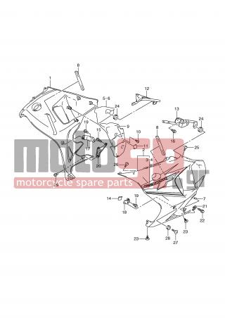 SUZUKI - GSXF650 (E2) 2010 - Body Parts - UNDER COWLING (MODEL K9) -  - BRACKET, CENTER LH 