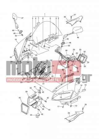 YAMAHA - YZF R6 (GRC) 2006 - Body Parts - COWLING 1 - 2C0-2835H-00-P0 - Body, Front Upper 2
