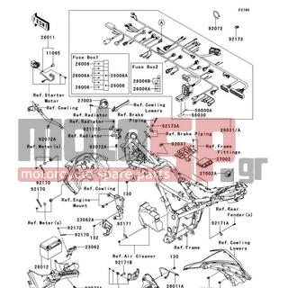 KAWASAKI - NINJA® 300 ABS 2014 -  - Chassis Electrical Equipment - 92037-1163 - CLAMP,SPEED,L=58