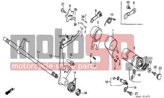 HONDA - C50 (GR) 1996 - Engine/Transmission - GEARSHIFT FORK/ Block GEARSHIFT DRUM - 24610-098-730 - SPINDLE COMP., GEARSHIFT