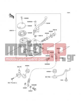 KAWASAKI - CANADA ONLY 1999 -  - Front Master Cylinder - 13236-1315 - LEVER-COMP,FRONT BRAKE