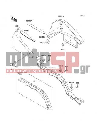 KAWASAKI - CANADA ONLY 1999 - Body Parts - Side Covers/Chain Cover - 92093-1405 - SEAL,SIDE COVER,LH