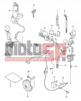 SUZUKI - DR350SE X (E2) 1999 - Electrical - WIRING HARNESS (MODEL T/V/W/X) -  - RELAY, SIDE STAND 