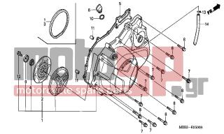 HONDA - VTR1000F (ED) 2002 - Engine/Transmission - RIGHT CRANKCASE COVER - 11333-MBB-300 - PLATE, R. COVER