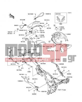 KAWASAKI - NINJA® 300 ABS SE 2014 - Body Parts - Cowling - 39137-0565-18R - STAY-COMP,COWLING,F.S.BLACK