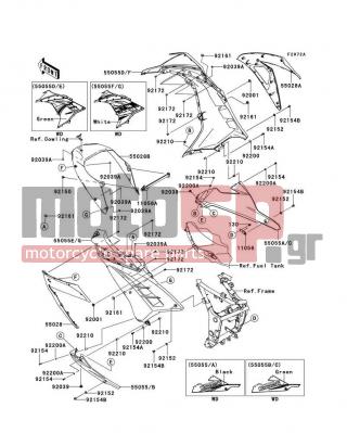 KAWASAKI - NINJA® 300 ABS SE 2014 - Body Parts - Cowling Lowers(BEFA) - 92161-1531 - DAMPER