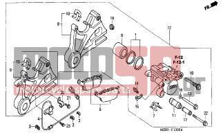 HONDA - CBF600N (ED) 2004 - Brakes - REAR BRAKE CALIPER - 43215-KZ4-J41 - PIN, HANGER