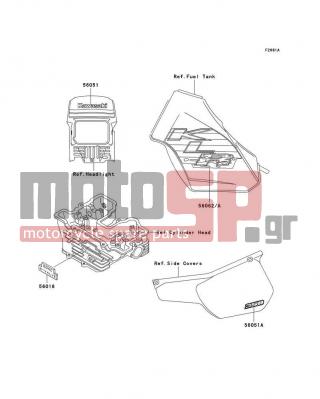KAWASAKI - KLR250 1999 - Body Parts - Decals(KL250-D16) - 56051-1878 - MARK,SIDE COVER,250