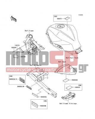 KAWASAKI - NINJA® 300 ABS SE 2014 - Body Parts - Labels - 39156-0457 - PAD,LABEL BRACKET