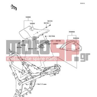 KAWASAKI - NINJA® 300 ABS SE 2014 - Body Parts - Seat - 53003-0327-MA - LEATHER,BLACK