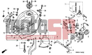 HONDA - CBR600F (ED) 1999 - Body Parts - FUEL TANK (1) - 64590-MBW-000ZA - COVER, L. AIR DUCT *NH1*