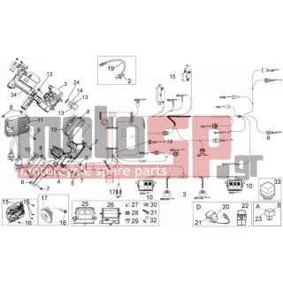 Aprilia - DORSODURO 1200 2014 - Electrical - Electrical Installation II - 887193 - Φίσα αισθητήρα πτώσης
