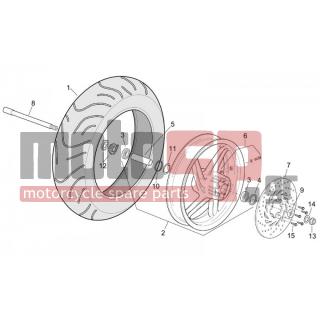 Aprilia - LEONARDO 250-300 (KIN.MINARELLI) 2003 - Πλαίσιο - FRONT wheel - AP8150373 - ΠΑΞΙΜΑΔΙ M12x1