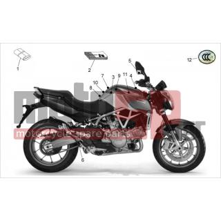 Aprilia - MANA 850 2011 - Body Parts - kit + manuals - AP8267395 - Αυτοκόλλητο μπαταρίας