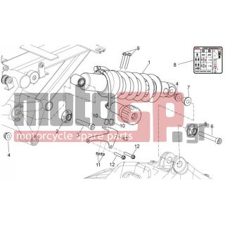 Aprilia - MANA 850 GT 2011 - Suspension - BACK post - 851818 - Τάπα